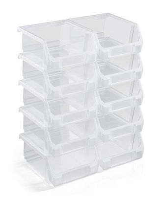 Sorbus Small Stackable Garage Storage Bins - Set Of 10