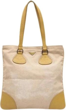 Prada Pre-owned Tote Bags, female, Beige, Size: ONE SIZE Pre-owned Vintage Tote Bag