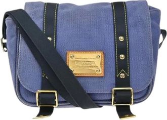Louis Vuitton Pre-owned Cross Body Bags, female, Blue, Size: ONE SIZE Pre-owned Antigua Besace Messenger Bag