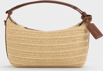 Charles & Keith Ivette Raffia Woven Shoulder Bag