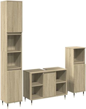 vidaXL Vidaxl - Set De Muebles De Ba&ntilde;o 3 Pzas Madera Contrachapada Roble Sonoma