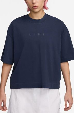 Nike Boxy Midweight Cotton T-Shirt in Midnight Navy at Nordstrom, Size X-Large