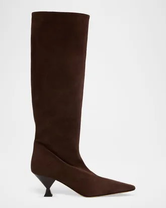 MARIA LUCA Noa Suede Knee-High Boots