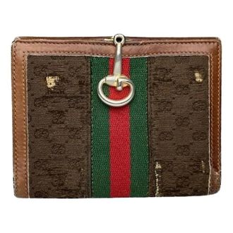 Gucci Pre-owned Lederen Portemonnee - unisex - Vintage Accessoires - Bruin - ONE Size - Leer - Vintage