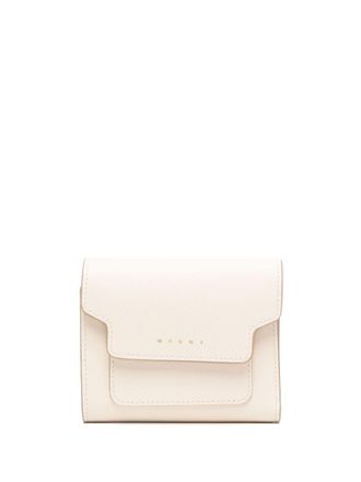 Marni Leren portemonnee - Beige