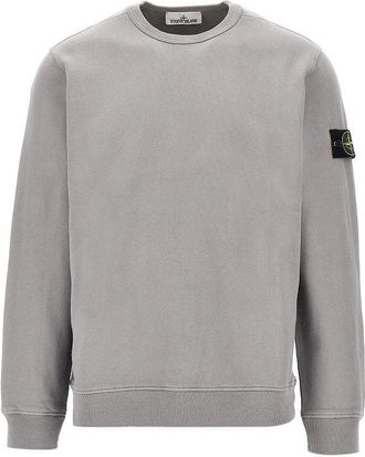 Stone Island Crewneck cotton sweatshirt with Logo Badge Man XL