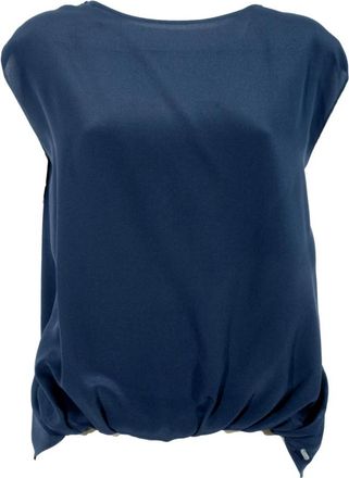 Woolrich Zijden Jersey T-shirt - Dames - Blouses - Blauw - XS - Overhemden