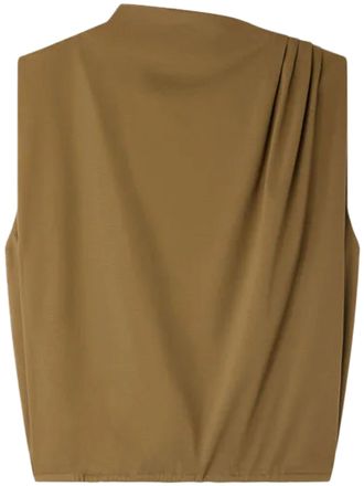 SOEUR Boxy Sleeveless Top with Pleated Detail