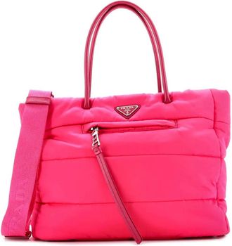 Prada Bomber Tote Tessuto kleine tas - Roze