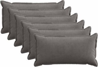 vidaXL Funda De Almohada 6 Uds. Houten Gris Oscuro 40 X 70 Cm Pana Vidaxl