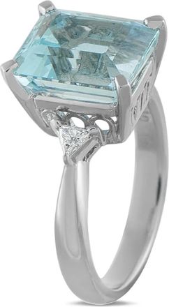 Luxury Bazaar Anello con acquamarina e diamanti - Argento