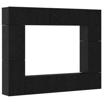 Berkfield Home TV Cabinet 8 pcs Black oak 80 x 30 x 30.5 cm Engineered wood