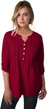 Jessica London Stretch Pleated Tunic in Rich Burgundy at Nordstrom, Size Medium