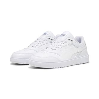 Puma Sneaker PUMA DOUBLECOURT, Damen, Gr. 37, weiss (puma wei&szlig;, cool light gray), Leder, unifarben, Schuhe Sneaker