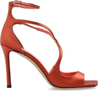 Jimmy Choo London Azia 95 Sandalen met Hoge Hak - Dames - Sandalen met hakken - Oranje - 41 EU - Leer - Schoenen