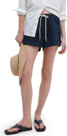 Rag & Bone Emery Drawstring Cargo Denim Shorts in Ocean Rinse at Nordstrom, Size X-Small