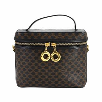 Celine Black Brown Pvc Leather Vanity Bag (Pre-Owned)