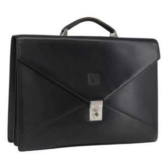 Loewe Pre-owned Business Bag - Dames - Pre-owned - Zwart - Maat: ONE Size Leer