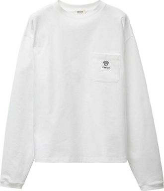Versace Embroidered cotton-jersey t-shirt