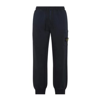 Stone Island Sweatpants, male, Blue, Size: L Compass-badge Cotton Track Pants