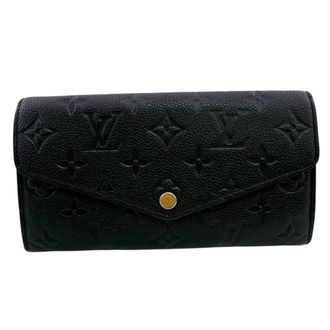 Louis Vuitton Monogram Empreinte Black Noir Leather Long Wallet (Bi-Fold) (Pre-Owned)