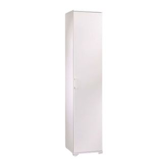 Dmora Armario multiusos 1 puerta imitaci&oacute;n madera blanca 45x45h195 cm