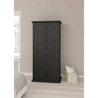 Dmora Armario 2 Puertas Daphne, Muebles De Dormitorio, Vestidor, Armario De Ropa, 96x63 H200 Cm, Negro - Dmora