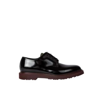Paul Smith Zwarte Leren Mac Derby Schoenen Bordeaux Zolen - Heren - Veterschoenen - Zwart - 41 EU - Leer - Schoenen