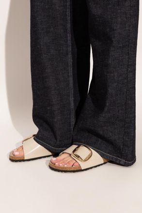 Birkenstock Madrid Big Buckle Slides, Womens, Beige