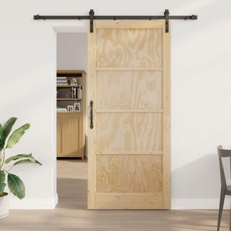 Berkfield Home Sliding Door with Hardware Set 93x211 cm Solid Wood Pine