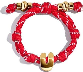 BaubleBar Knotty Initial Bracelet in Red U at Nordstrom