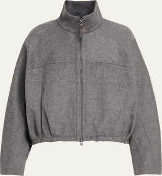 Brunello Cucinelli Fluid Double Wool Zipped Jacket