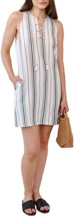 Bella Dahl Stripe Lace-Up Sleeveless Minidress in Boardwalk Stripe at Nordstrom, Size X-Small