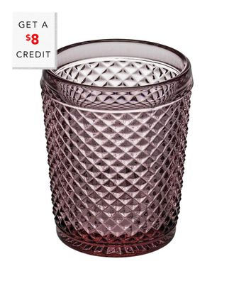 Vista Alegre Bicos Set Of 4 Pink Old Fashioned Glasses With $8 Credit