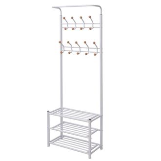 vidaXL Vidaxl - Perchero De Ropa Con Repisa Para Zapatos 68x32x182,5 Cm Blanco