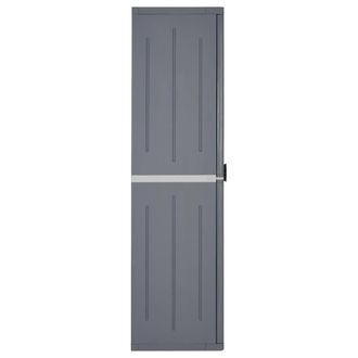 Berkfield Home Garden Storage Cabinet Grey 65x45x172 cm PP Rattan | Size: 65 x 45 x 172 cm