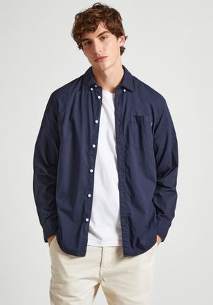 Pepe Jeans London Langarmhemd PEPE JEANS Pepe Hemd PRINCE, Herren, Gr. XXL, N-Gr, blau (dulwich blau), Web, Obermaterial: 100% Baumwolle, regular fit, Hemden Langarmhem