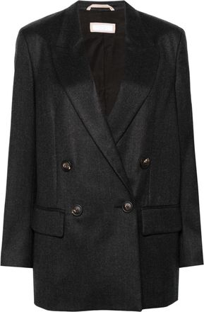 PESERICO virgin wool blazer - women - Virgin Wool/Polyester/Cotton - 44 - Grey