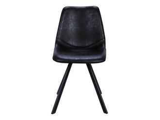 VENTE-UNIQUE.COM Set de 2 sillas piel sint&eacute;tica negro