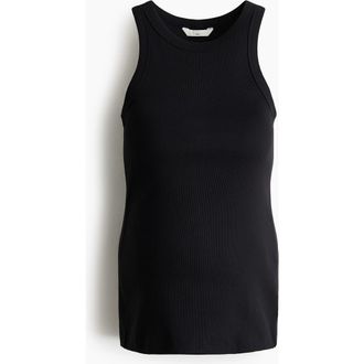 H&M Mama Ribbed Vest Top in Black at Nordstrom, Size X-Large