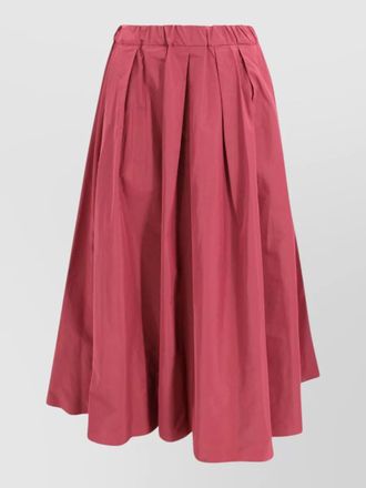 Max Mara long taffeta skirt pleated front waist