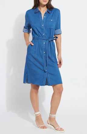 Lyss&eacute; Delphine Chambray Shirtdress in Midwash at Nordstrom, Size Medium