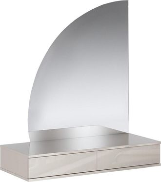 Vente-Unique Tocador suspendido con espejo LED - 2 cajones - Beige mate - JINEZA