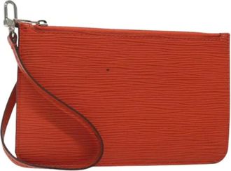 Louis Vuitton Tweedehands leren Louis Vuitton tassen - Dames - Vintage Clutch - Oranje - ONE Size - Leer - Vintage
