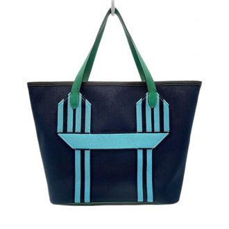 Herm&egrave;s Navy Taurillon Clemence Leather Tote Bag (Pre-Owned)