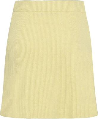 Tela Ribgebreide mini-rok - Geel