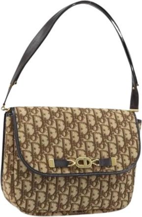 Dior Pre-owned Shoulder Bags, female, Brown, Size: ONE SIZE Pre-owned Trotter Canvas Shoulder Bag