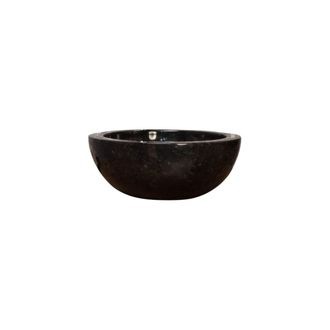Wanda Collection Lavabo sobre encimera redondo de m&aacute;rmol color negro - di&aacute;metro 30 cm