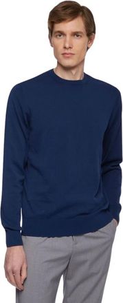 Brooks Brothers Katoenen Trui - Heren - Ronde hals truien - Blauw - S - Katoen - Truien & Vesten
