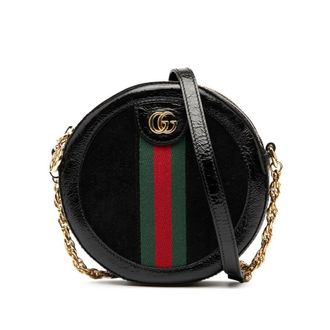 Gucci Pre-owned Gucci Mini Suede Ophidia Round Crossbody Ladies 550618 520981